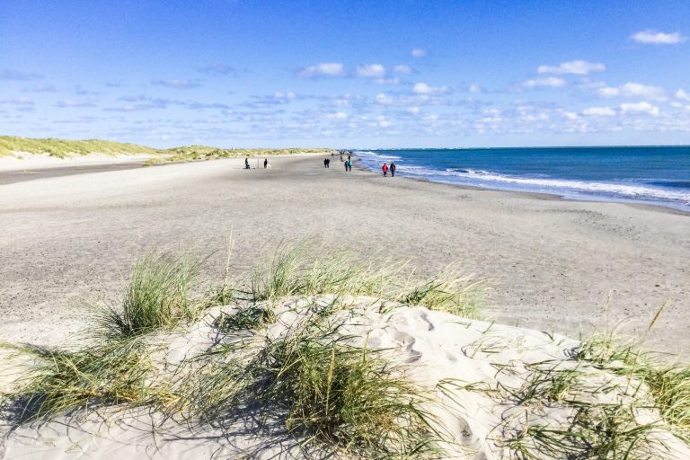 Skaagen hiekkarannan merenrantamaisemaa Tanskassa.